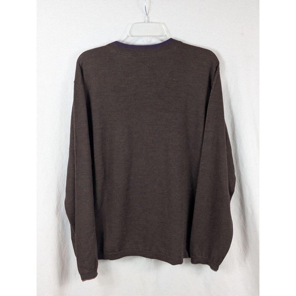 Robert Graham Wool V-Neck Sweater Brown Men's Size 3XL/XXXL - Picture 13 of 16